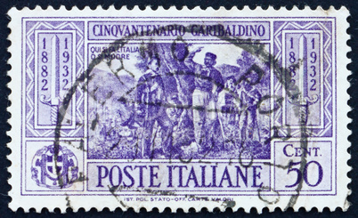 Postage stamp Italy 1932 Garibaldi at Battle of Calatafimi