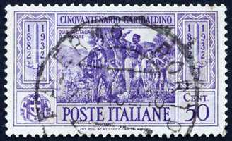 Postage stamp Italy 1932 Garibaldi at Battle of Calatafimi