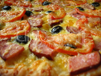 The tasty appetizing pizza