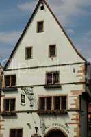 France, Alsace, picturesque old house in Eguisheim