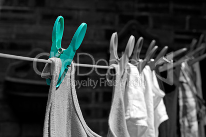 Washing line of clothes