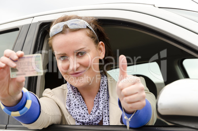woman with driving licence