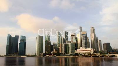 Singapore cityscape at sunrise. time lapse