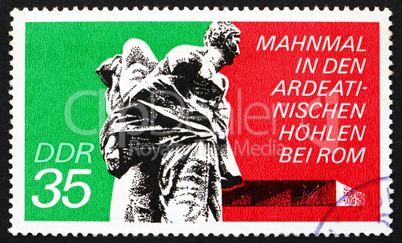 Postage stamp GDR 1974 Bound Guerrillas, Ardeatine Caves, Rome