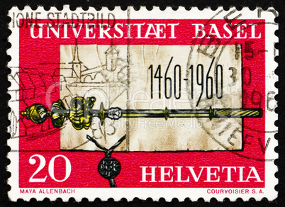 Postage stamp Switzerland 1960 Founding Charter and Scepter of U