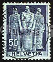 Postage stamp Switzerland 1941 The Three Swiss, Oath on Rutli Mo