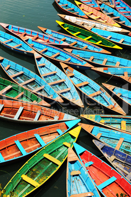 Colorful tour boats