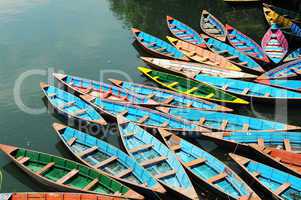 Colorful tour boats