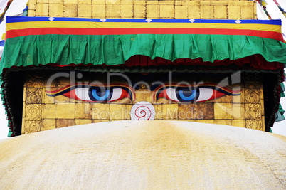 Buddha eyes on the golden pagoda