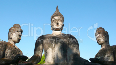 Historic buddha sculpture in Laos