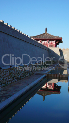 Ancient city wall in Xian China