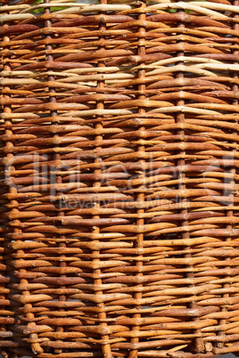 Detail of wicker basket with willow twigs