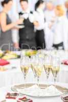 Champagne toast glasses for meeting participants