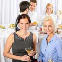 Business people at catering buffet company event