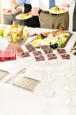 Catering mini dessert at business buffet table
