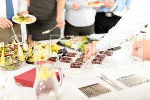Catering mini dessert at business buffet table