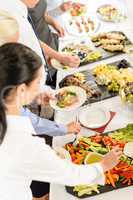 Catering food buffet at business meeting