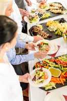 Catering food buffet at business meeting