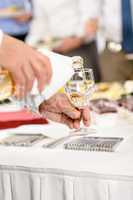 Business buffet lunch caterer serve wine appetizer