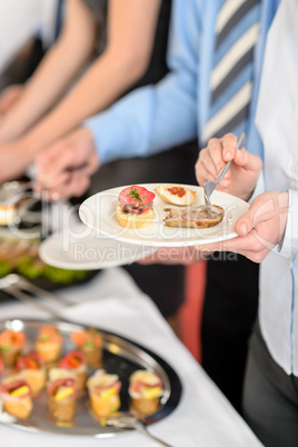 Snacks buffet at business company meeting