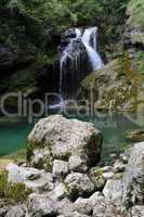 Wasserfall im Vintgar Canyon, Slowenien