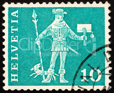 Postage stamp Switzerland 1960 Messenger, Schwyz