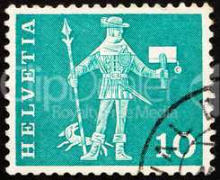 Postage stamp Switzerland 1960 Messenger, Schwyz
