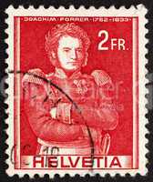 Postage stamp Switzerland 1941 Colonel Joachim Forrer of New St.