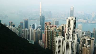 Hong Kong cityscape panorama at daytime. View from Victoria peak