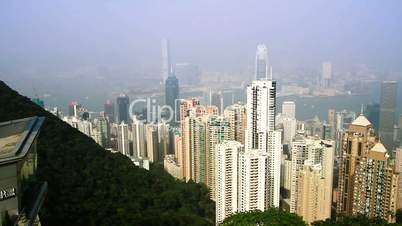 Hong Kong cityscape panorama at daytime. View from Victoria peak