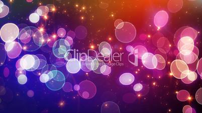 red blue circle bokeh lights and sparkles loop