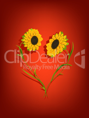 Sunflowers decorative background