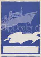 vintage cruise ship with copy space