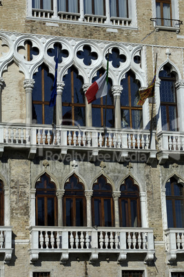 Italian architecture, old palace facade in Venice