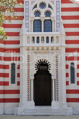 France, the facade of La Chapelle Algérienne in l Herbe