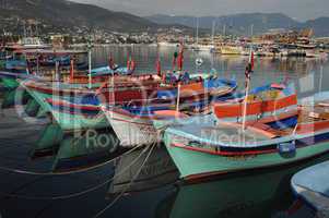 Boote im Hafen von Alanya, Türkei