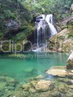 Wasserfall in der Vintgar-Schlucht, Slowenien