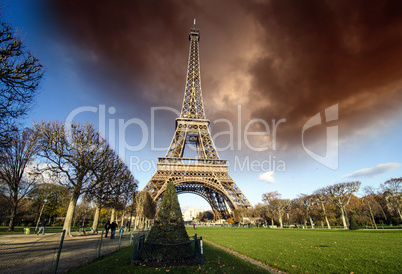 Bad Weather approaching Eiffel Tower