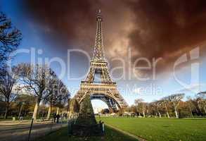 Bad Weather approaching Eiffel Tower