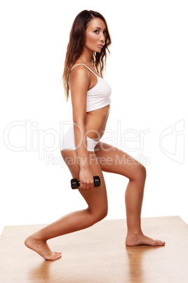 Attractive young brunette working out