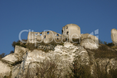 France, the historical castle of Château Gaillard in Normandie