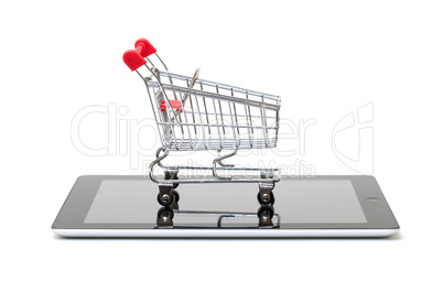 Shopping Cart over a Tablet PC