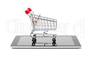 Shopping Cart over a Tablet PC