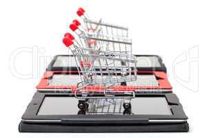 Shopping Cart over a Tablet PC
