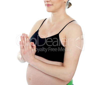 Pregnant female welcoming you