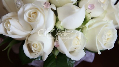 Wedding bouquet of white roses.