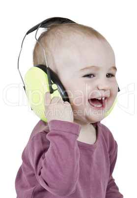 young child with ear protection