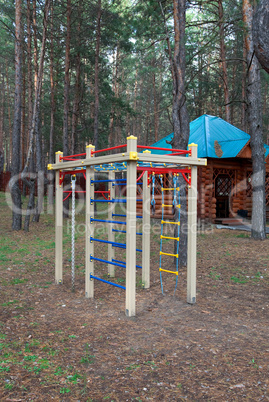 Colorful playground for childrens in the forest