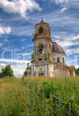 Old deserted church in Novgorod (Russia)