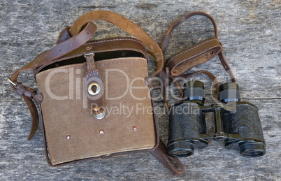 Old army field binocular